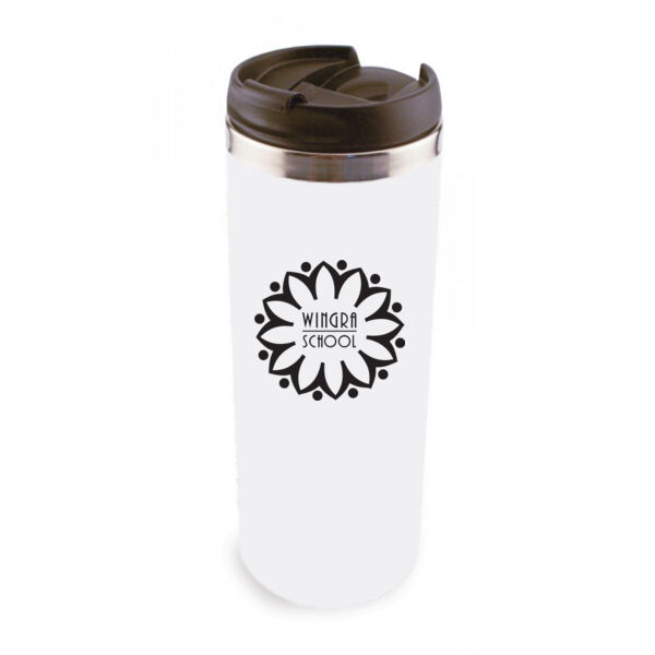14oz Stainless Steel Tumbler w/ Lid - Sublimated Logo Thumbnail