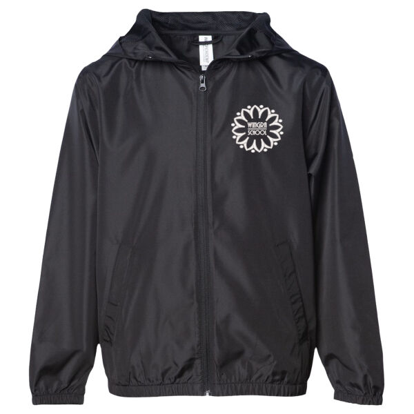 Independent Trading Co Youth Lightweight Windbreaker Full Zip - Embroidered Logo Thumbnail